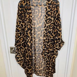 womens chiffon animal print kimono